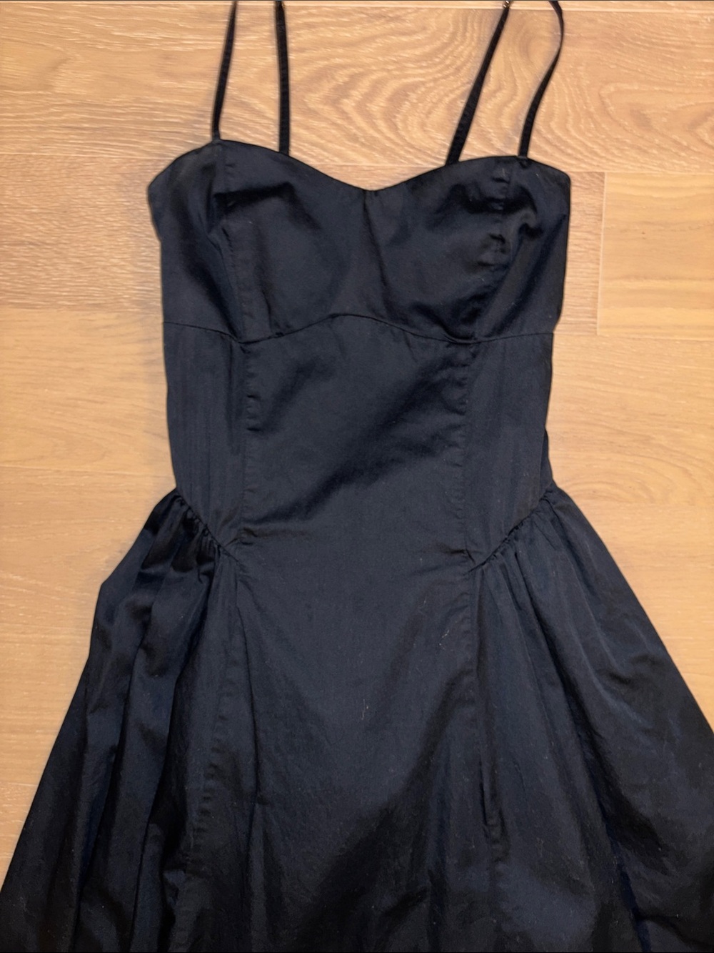 Abercrombie & Fitch Black Dipped Waist Sweetheart Maxi Dress Small - Picture 4 of 6